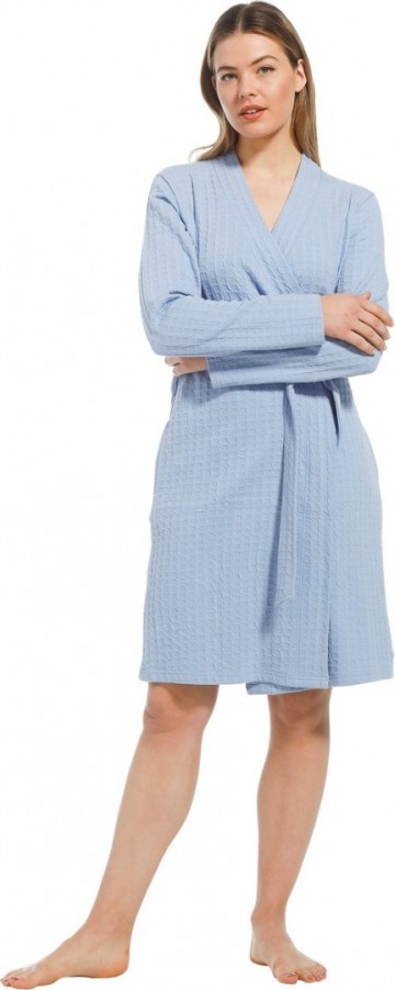 Badjas ochtendjas pastunette 70221 102 1 lichtblauw op model