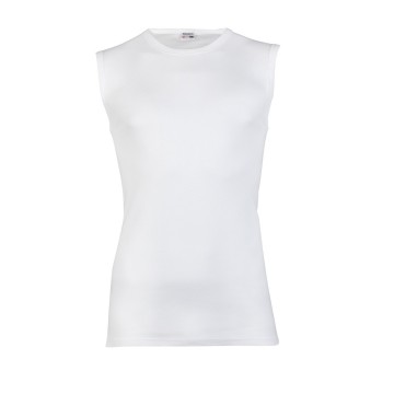 Beeren heren mouwloos shirt m3000 wit ronde hals