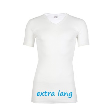 Beeren heren v hals t shirt extra lang m3000 wit