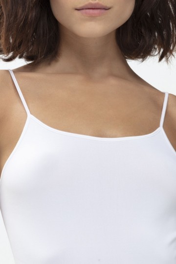 Dames spaghetti top mey 55201 wit detail