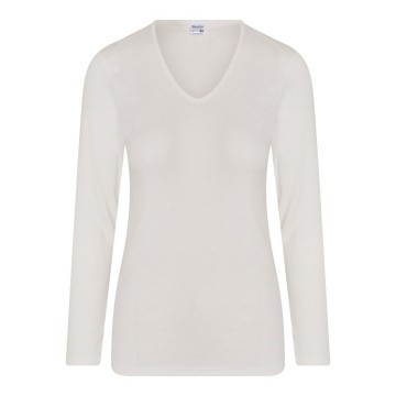 Dames thermo shirt lange mouw wit beeren 07 086
