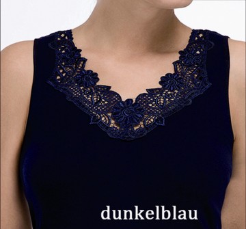 Hemd met kant toker donkerblauw