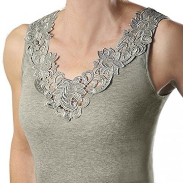 Hemd met kantToker dames grijs